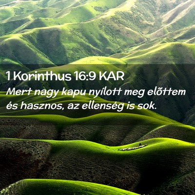 Picture 02 - 1 Korinthus 16:9 KAR - Mert nagy kapu nyílott meg elõttem és hasznos, - Bible Verse Picture