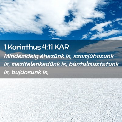 Picture 02 - 1 Korinthus 4:11 KAR - Mindezideig éhezünk is, szomjúhozunk is, - Bible Verse Picture