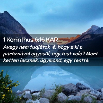 Picture 02 - 1 Korinthus 6:16 KAR - Avagy nem tudjátok-é, hogy a ki a paráznával - Bible Verse Picture
