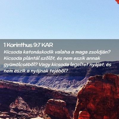 Picture 02 - 1 Korinthus 9:7 KAR - Kicsoda katonáskodik valaha a maga zsoldján? - Bible Verse Picture