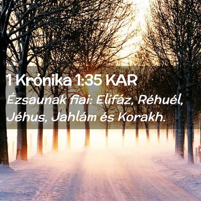 Picture 02 - 1 Krónika 1:35 KAR - Ézsaunak fiai: Elifáz, Réhuél, Jéhus, - Bible Verse Picture