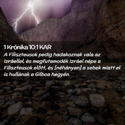 Picture 02 - 1 Krónika 10:1 KAR - A Filiszteusok pedig hadakoznak vala az - Bible Verse Picture