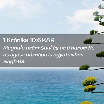 Picture 02 - 1 Krónika 10:6 KAR - Meghala azért Saul és az õ három fia, és - Bible Verse Picture