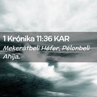 Picture 02 - 1 Krónika 11:36 KAR - Mekerátbeli Héfer, Pélonbeli - Bible Verse Picture