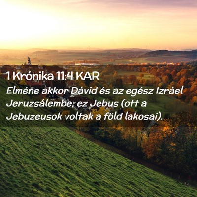 Picture 02 - 1 Krónika 11:4 KAR - Elméne akkor Dávid és az egész Izráel - Bible Verse Picture