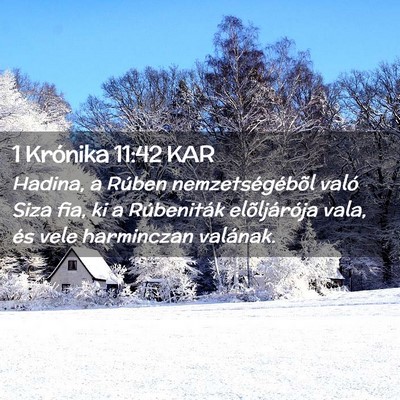 Picture 02 - 1 Krónika 11:42 KAR - Hadina, a Rúben nemzetségébõl való Siza fia, - Bible Verse Picture