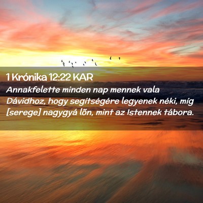 Picture 02 - 1 Krónika 12:22 KAR - Annakfelette minden nap mennek vala Dávidhoz, - Bible Verse Picture