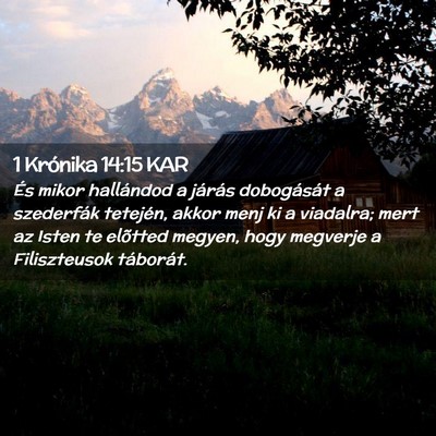 Picture 02 - 1 Krónika 14:15 KAR - És mikor hallándod a járás dobogását a - Bible Verse Picture