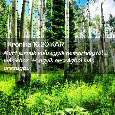 Picture 02 - 1 Krónika 16:20 KAR - Mert járnak vala egyik nemzetségtõl a - Bible Verse Picture