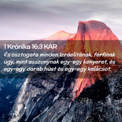 Picture 02 - 1 Krónika 16:3 KAR - És osztogata minden Izráelitának, férfinak - Bible Verse Picture