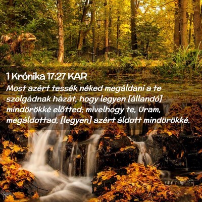 Picture 02 - 1 Krónika 17:27 KAR - Most azért tessék néked megáldani a te - Bible Verse Picture