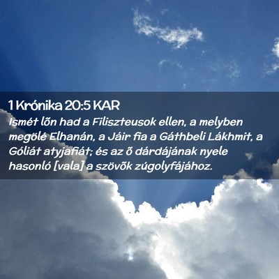 Picture 02 - 1 Krónika 20:5 KAR - Ismét lõn had a Filiszteusok ellen, a melyben - Bible Verse Picture