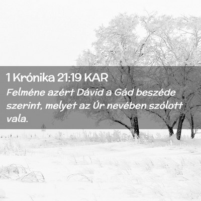 Picture 02 - 1 Krónika 21:19 KAR - Felméne azért Dávid a Gád beszéde szerint, - Bible Verse Picture