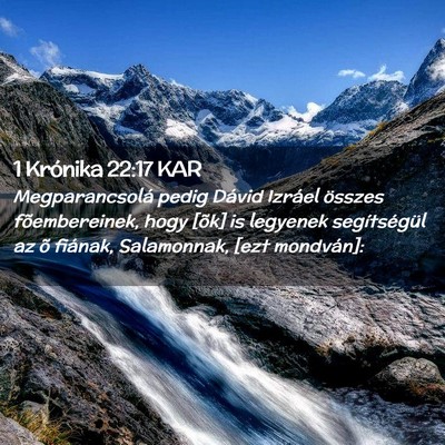 Picture 02 - 1 Krónika 22:17 KAR - Megparancsolá pedig Dávid Izráel összes - Bible Verse Picture