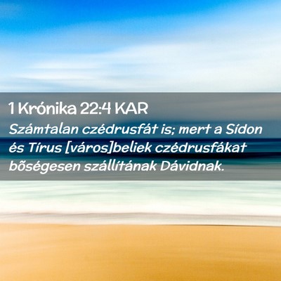 Picture 02 - 1 Krónika 22:4 KAR - Számtalan czédrusfát is; mert a Sídon és - Bible Verse Picture