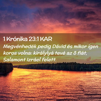 Picture 02 - 1 Krónika 23:1 KAR - Megvénhedék pedig Dávid és mikor igen koros - Bible Verse Picture
