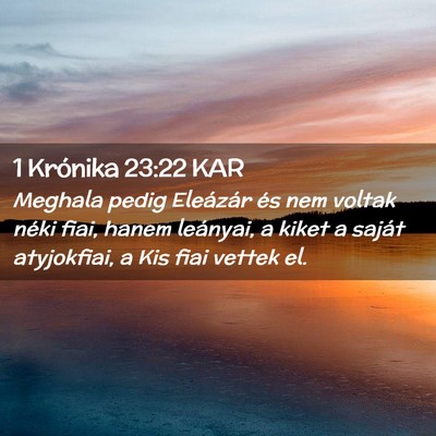 Picture 02 - 1 Krónika 23:22 KAR - Meghala pedig Eleázár és nem voltak néki - Bible Verse Picture