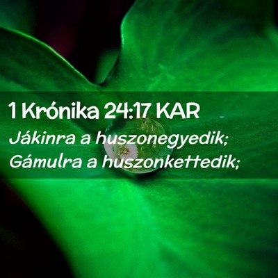 Picture 02 - 1 Krónika 24:17 KAR - Jákinra a huszonegyedik; Gámulra a - Bible Verse Picture