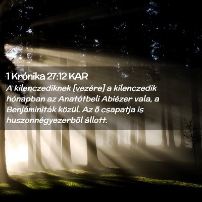 Picture 02 - 1 Krónika 27:12 KAR - A kilenczediknek [vezére] a kilenczedik - Bible Verse Picture