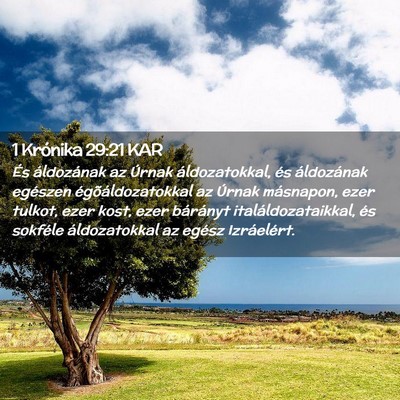 Picture 02 - 1 Krónika 29:21 KAR - És áldozának az Úrnak áldozatokkal, és - Bible Verse Picture