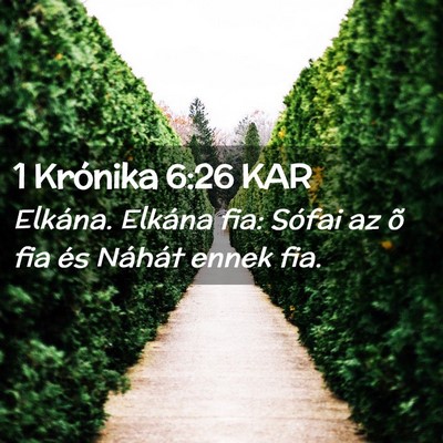 Picture 02 - 1 Krónika 6:26 KAR - Elkána. Elkána fia: Sófai az õ fia és - Bible Verse Picture
