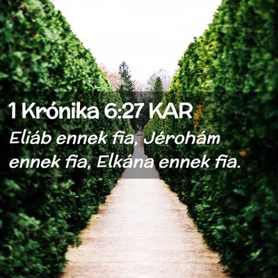 Picture 02 - 1 Krónika 6:27 KAR - Eliáb ennek fia, Jérohám ennek fia, Elkána - Bible Verse Picture