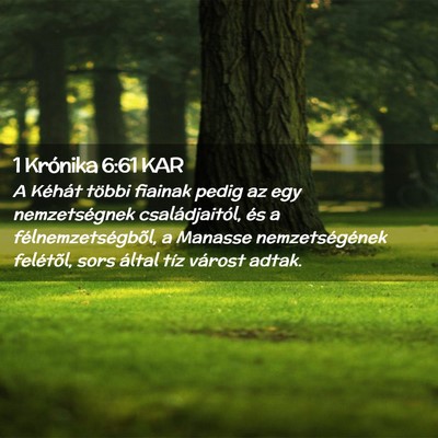 Picture 02 - 1 Krónika 6:61 KAR - A Kéhát többi fiainak pedig az egy - Bible Verse Picture