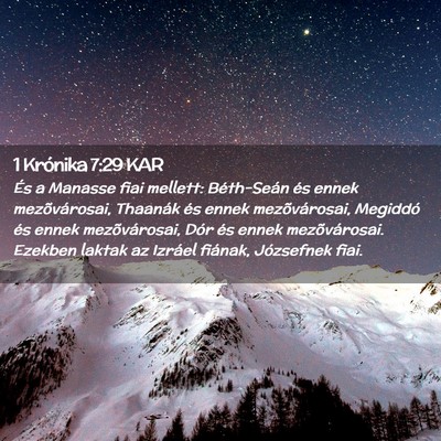 Picture 02 - 1 Krónika 7:29 KAR - És a Manasse fiai mellett: Béth-Seán és ennek - Bible Verse Picture