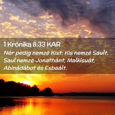 Picture 02 - 1 Krónika 8:33 KAR - Nér pedig nemzé Kist; Kis nemzé Sault, Saul - Bible Verse Picture