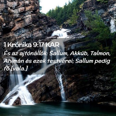 Picture 02 - 1 Krónika 9:17 KAR - És az ajtónállók: Sallum, Akkúb, Talmon, - Bible Verse Picture