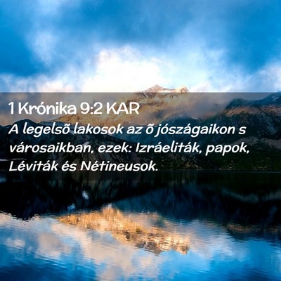 Picture 02 - 1 Krónika 9:2 KAR - A legelsõ lakosok az õ jószágaikon s - Bible Verse Picture
