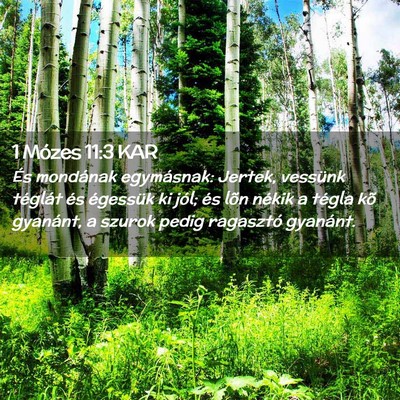 Picture 02 - 1 Mózes 11:3 KAR - És mondának egymásnak: Jertek, vessünk - Bible Verse Picture