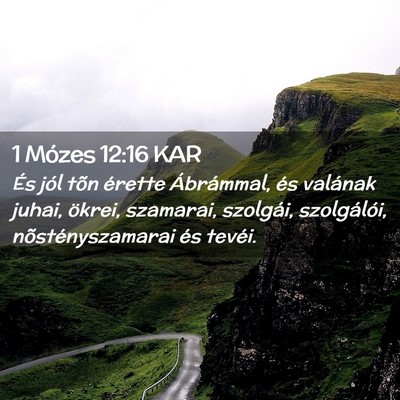 Picture 02 - 1 Mózes 12:16 KAR - És jól tõn érette Ábrámmal, és valának - Bible Verse Picture