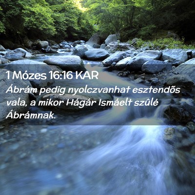 Picture 02 - 1 Mózes 16:16 KAR - Ábrám pedig nyolczvanhat esztendõs vala, a - Bible Verse Picture