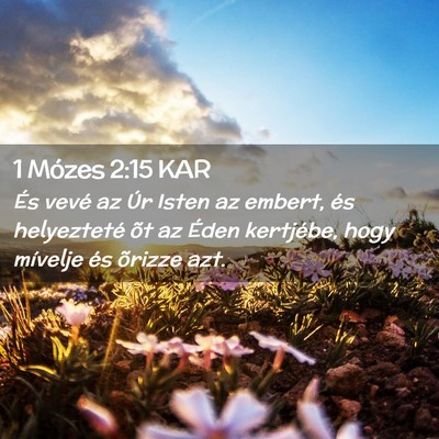 Picture 02 - 1 Mózes 2:15 KAR - És vevé az Úr Isten az embert, és helyezteté - Bible Verse Picture