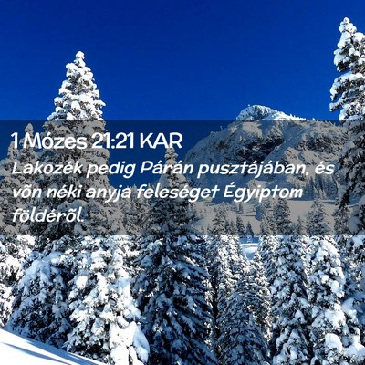 Picture 02 - 1 Mózes 21:21 KAR - Lakozék pedig Párán pusztájában, és võn - Bible Verse Picture