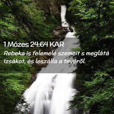 Picture 02 - 1 Mózes 24:64 KAR - Rebeka is felemelé szemeit s meglátá Izsákot, - Bible Verse Picture