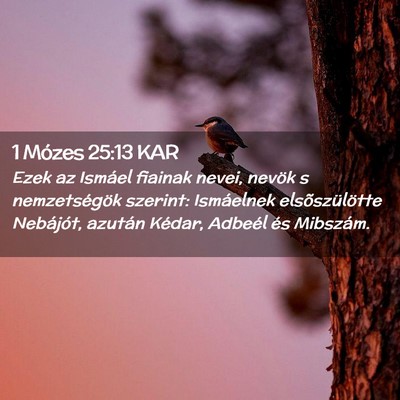 Picture 02 - 1 Mózes 25:13 KAR - Ezek az Ismáel fiainak nevei, nevök s - Bible Verse Picture