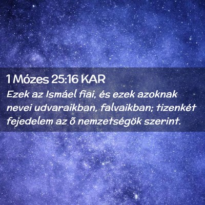 Picture 02 - 1 Mózes 25:16 KAR - Ezek az Ismáel fiai, és ezek azoknak nevei - Bible Verse Picture