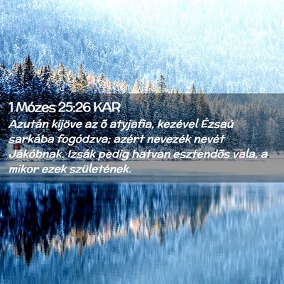 Picture 02 - 1 Mózes 25:26 KAR - Azután kijöve az õ atyjafia, kezével Ézsaú - Bible Verse Picture
