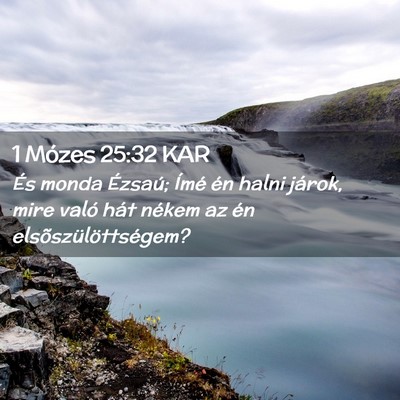 Picture 02 - 1 Mózes 25:32 KAR - És monda Ézsaú; Ímé én halni járok, mire - Bible Verse Picture