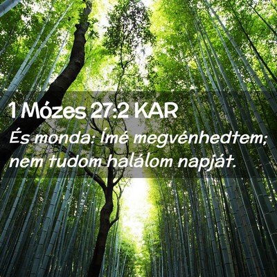 Picture 02 - 1 Mózes 27:2 KAR - És monda: Ímé megvénhedtem; nem tudom - Bible Verse Picture