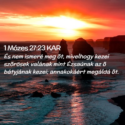 Picture 02 - 1 Mózes 27:23 KAR - És nem ismeré meg õt, mivelhogy kezei - Bible Verse Picture