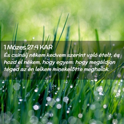 Picture 02 - 1 Mózes 27:4 KAR - És csinálj nékem kedvem szerint való ételt, - Bible Verse Picture