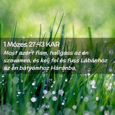 Picture 02 - 1 Mózes 27:43 KAR - Most azért fiam, hallgass az én szavamra, és - Bible Verse Picture