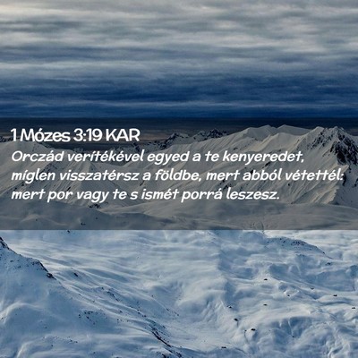 Picture 02 - 1 Mózes 3:19 KAR - Orczád verítékével egyed a te kenyeredet, - Bible Verse Picture