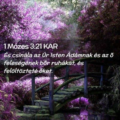 Picture 02 - 1 Mózes 3:21 KAR - És csinála az Úr Isten Ádámnak és az õ - Bible Verse Picture