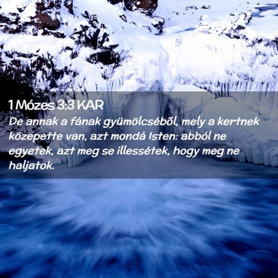 Picture 02 - 1 Mózes 3:3 KAR - De annak a fának gyümölcsébõl, mely a - Bible Verse Picture