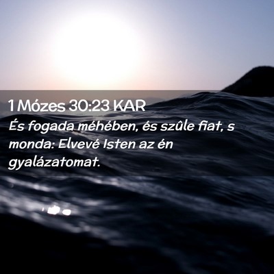 Picture 02 - 1 Mózes 30:23 KAR - És fogada méhében, és szûle fiat, s monda: - Bible Verse Picture