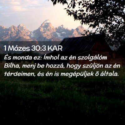 Picture 02 - 1 Mózes 30:3 KAR - És monda ez: Ímhol az én szolgálóm Bilha, - Bible Verse Picture